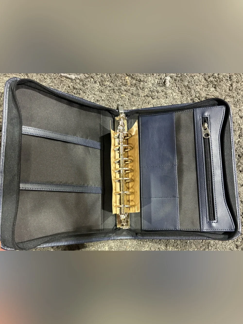 New Navy and Black Zip Binder Organizer
